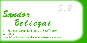 sandor beliczai business card